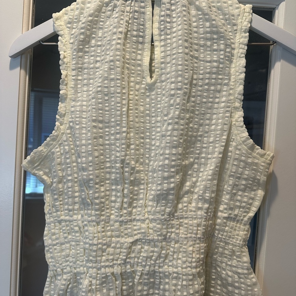 Maeve by Anthropologie sleeveless blouse stretch lace size Small in ivory - Picture 8 of 9